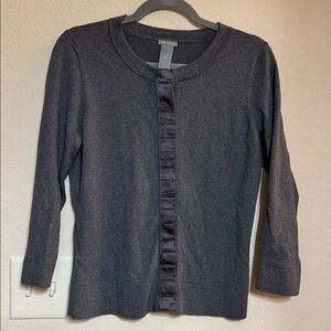 Ann Taylor Gray Sweater with Hidden Buttons Size M